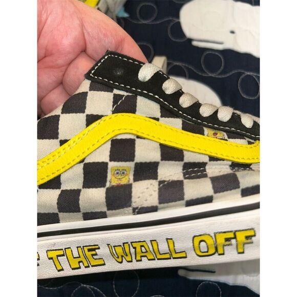 Vans x SpongeBob Old Skool Unisex Sneakers Black Checkered Casual - Picture 6 of 8